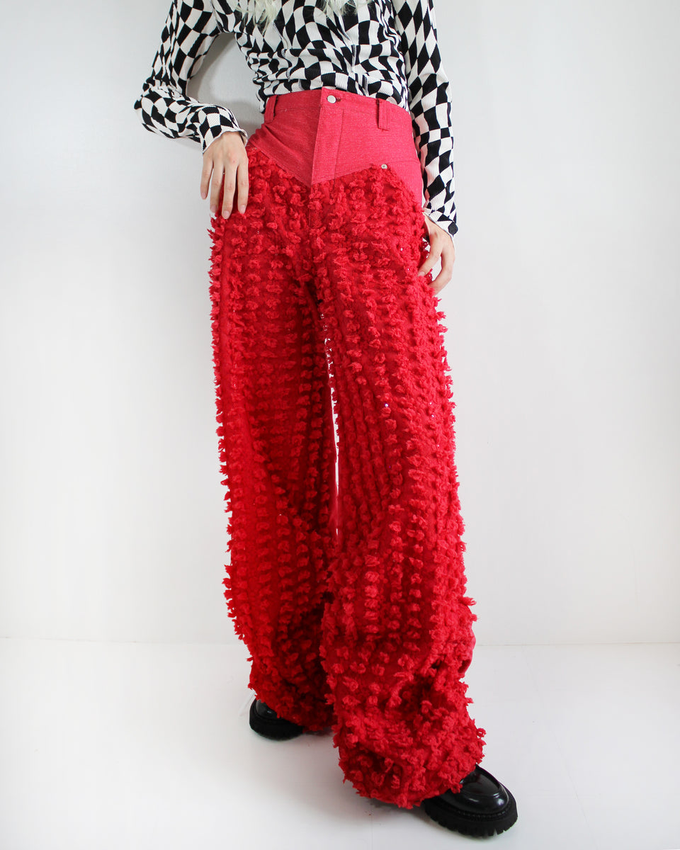 LACE DENIM PANTS (red) - LAST 1 – Scǎi tokyo