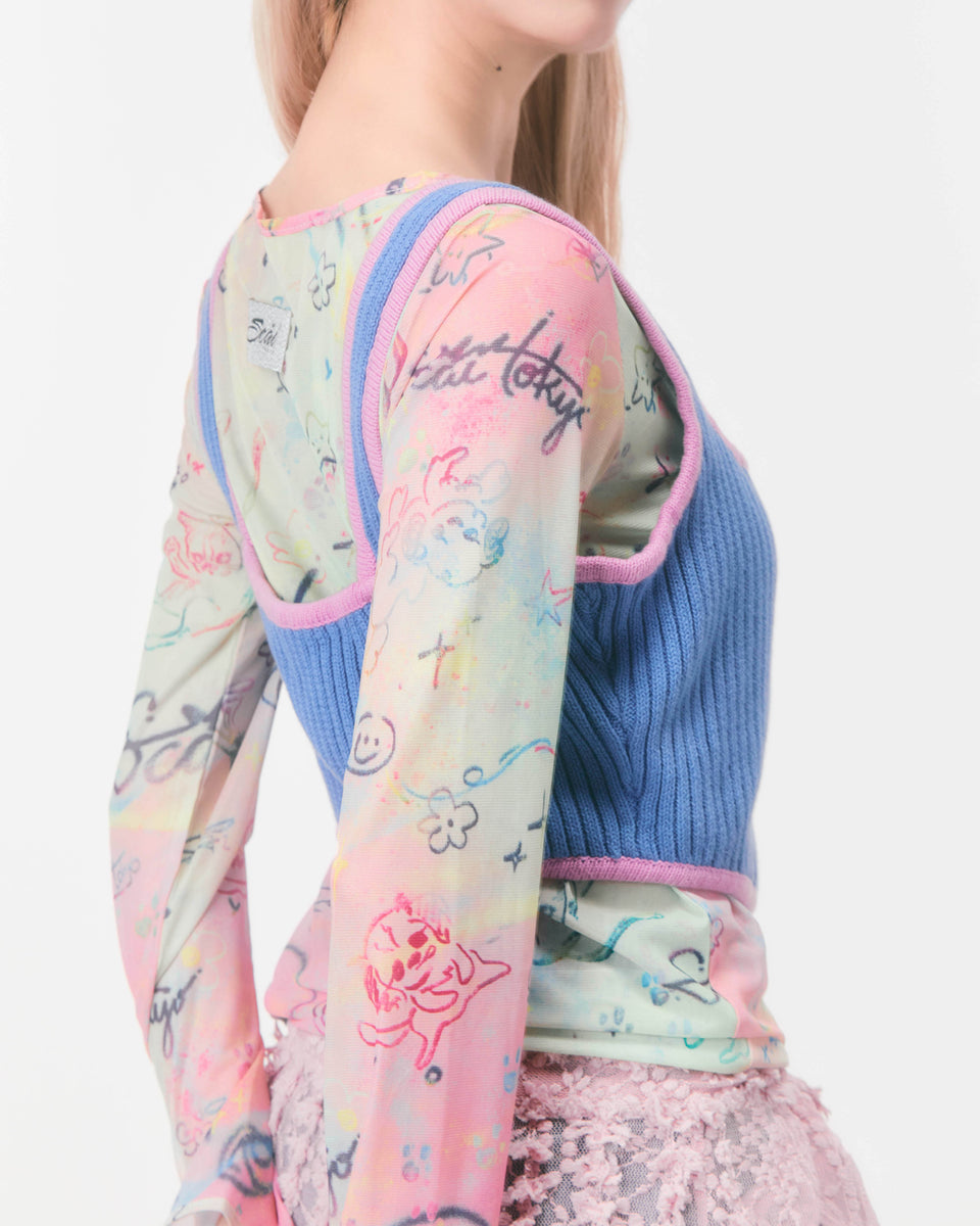 KNIT BUSTIER (blue) – Scǎi tokyo