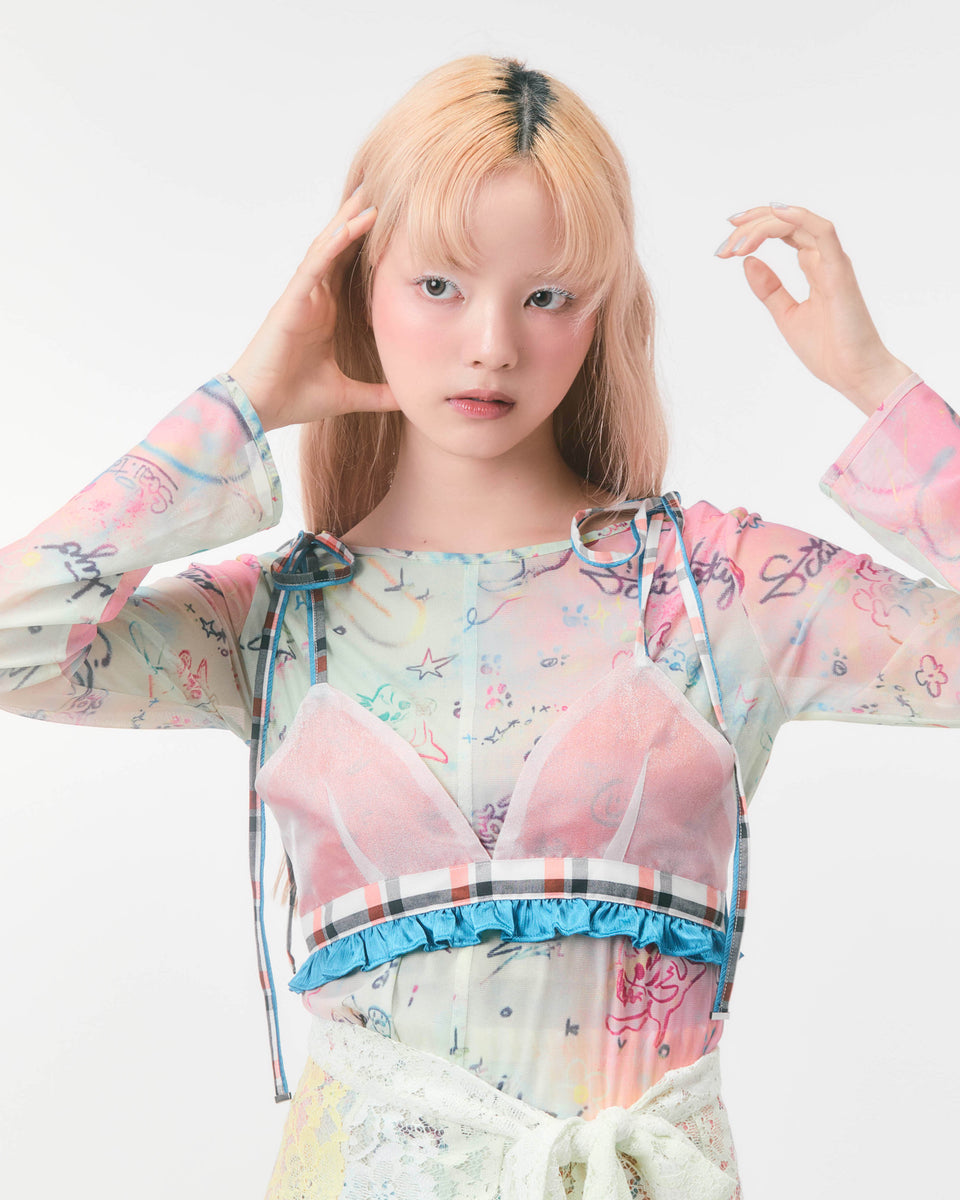 SHEER BUSTIER (orange/white) – Scǎi tokyo