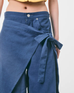 DENIM WRAP PANTS - LAST 1