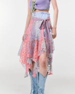 LACE WRAP SKIRT (pink multi)