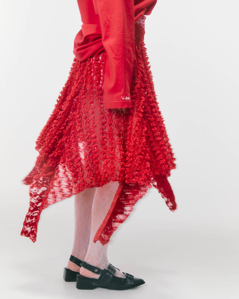 【受注商品】LACE WRAP SKIRT (red)