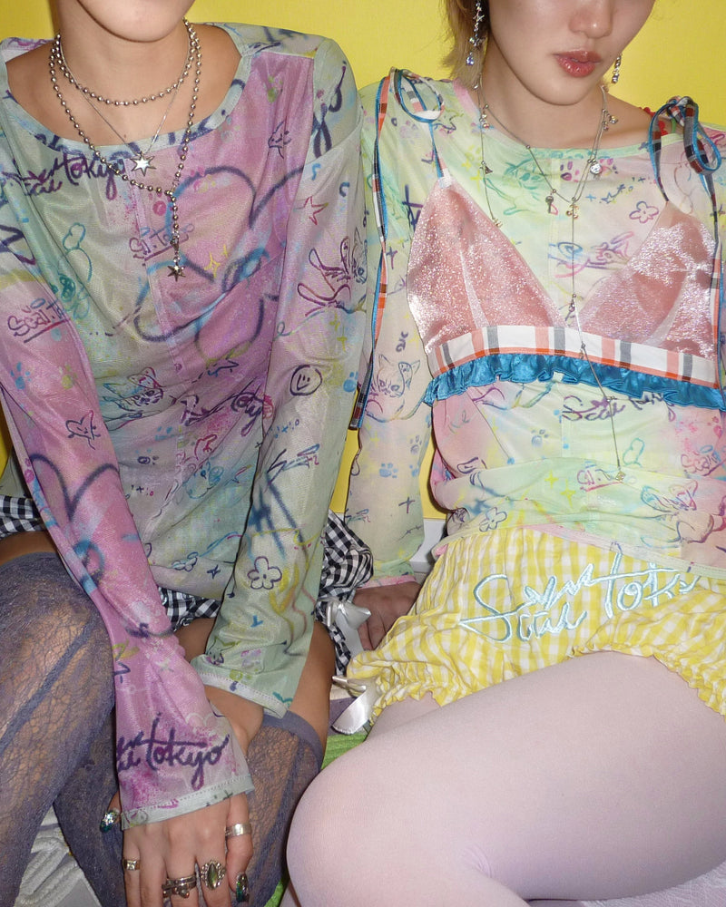 SCAI TOKYO SHEER TOPS (dark multi)