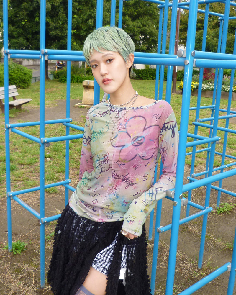 SCAI TOKYO SHEER TOPS (dark multi)