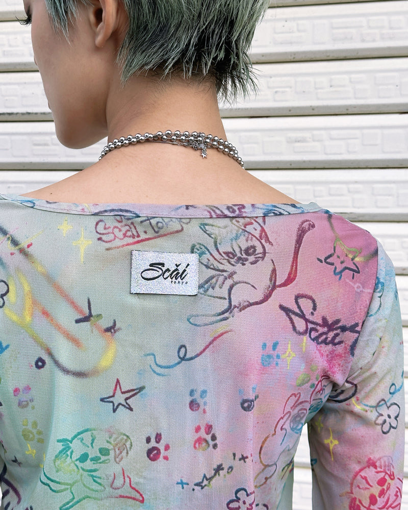 SCAI TOKYO SHEER TOPS (dark multi)