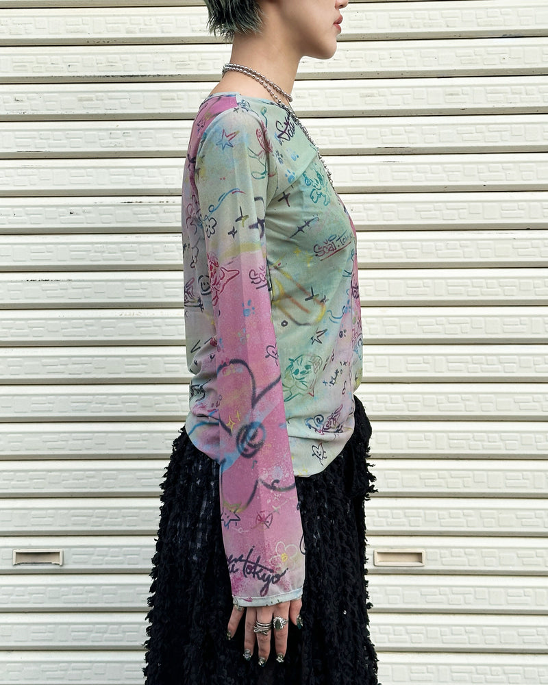 SCAI TOKYO SHEER TOPS (dark multi)