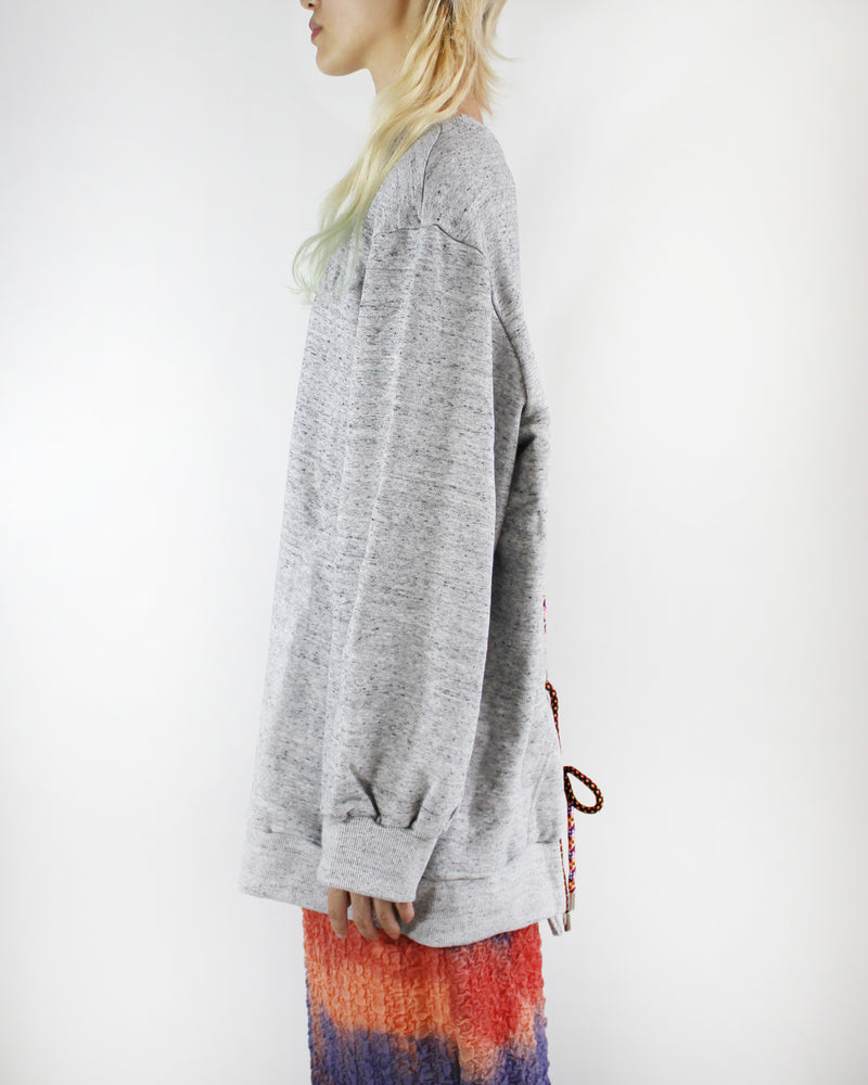 LACE UP SWEATER (gray)
