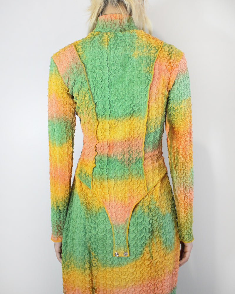 TIEDYE STITCHED BODY SUIT (yellow/green)