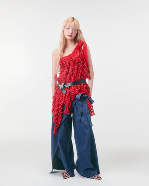 DENIM WRAP PANTS - LAST 1