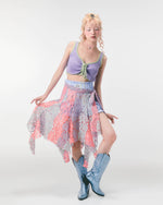 LACE WRAP SKIRT (pink multi)