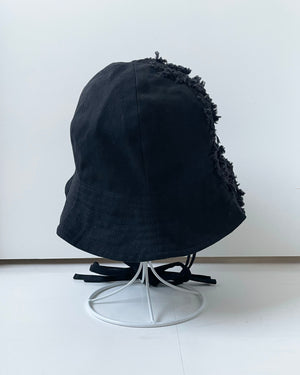 【pre-order】LACE DENIM TULIP HAT (black)
