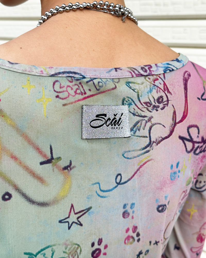 SCAI TOKYO SHEER TOPS (dark multi)