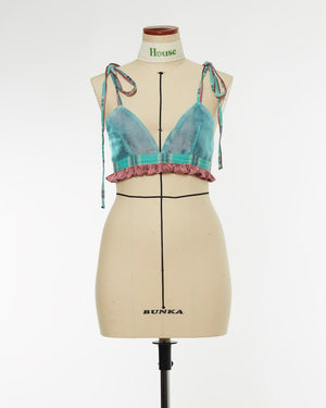
            
                Load image into Gallery viewer, SHEER BUSTIER (green/navy)
            
        