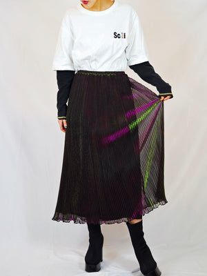 
            
                Load image into Gallery viewer, AURORA PLEATS SKIRT (pink/green)
            
        