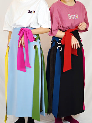 MULTI COLOR LAYERED SKIRT (blue)