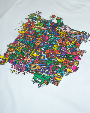 
            
                Load image into Gallery viewer, T.D.BRUDER collaboration &amp;#39;COLORFUL WORLD&amp;#39; Tee (white)
            
        