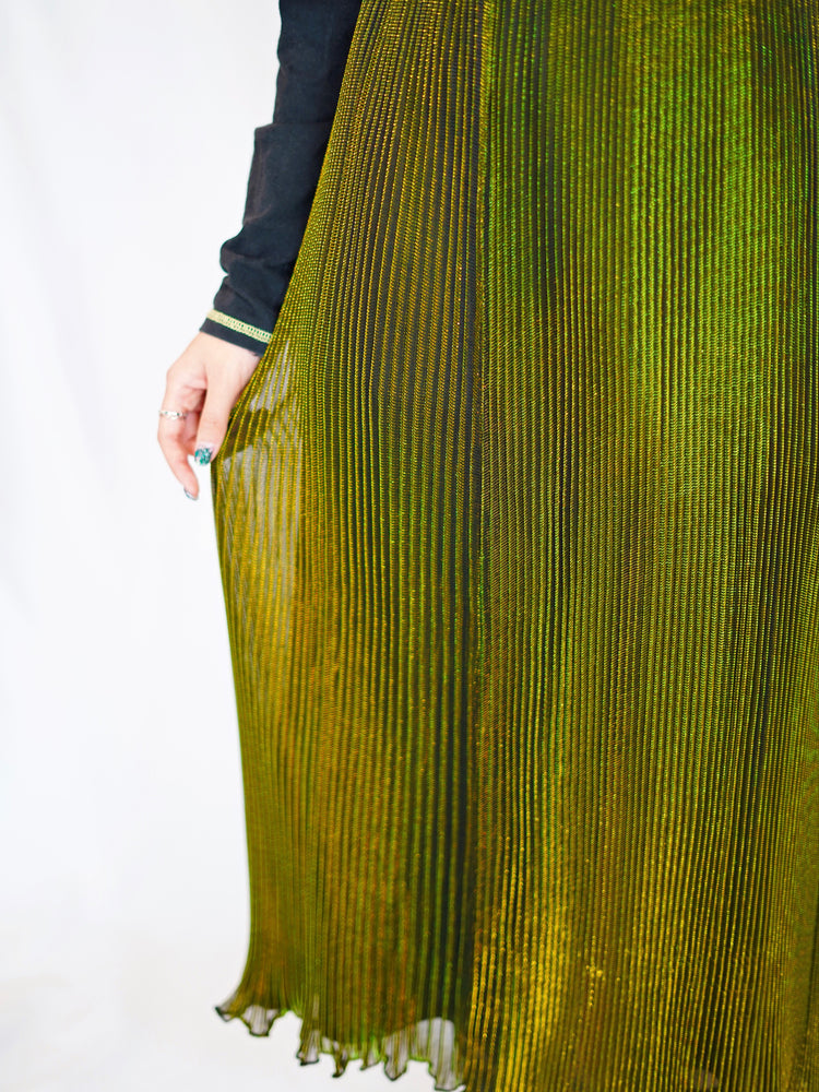 
            
                Load image into Gallery viewer, AURORA PLEATS SKIRT (yellow/green)
            
        